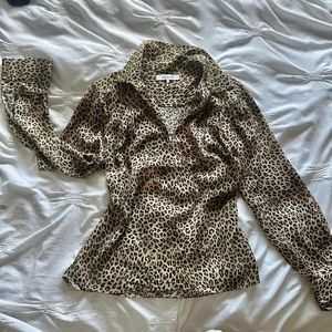 Frame vintage cheetah print blouse